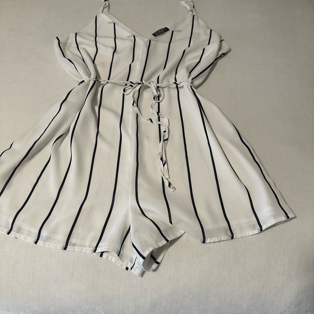 Cotton On Cream and Black Striped Romper